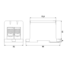 Connector WLZ35/2x150/n Al/Cu,color: blue, Cu320A Al290A