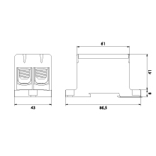 Connector WLZ35/2x95/z Al/Cu, to TH35, color: yellow-green, Cu245A Al220A
