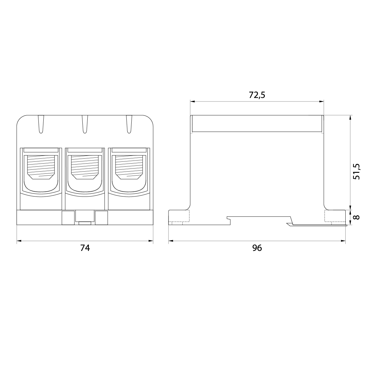Connector WLZ35/3x150/n, color: blue, TH35 Connector WLZ35/3x150/n, color: blue, TH35,elektro-plast
