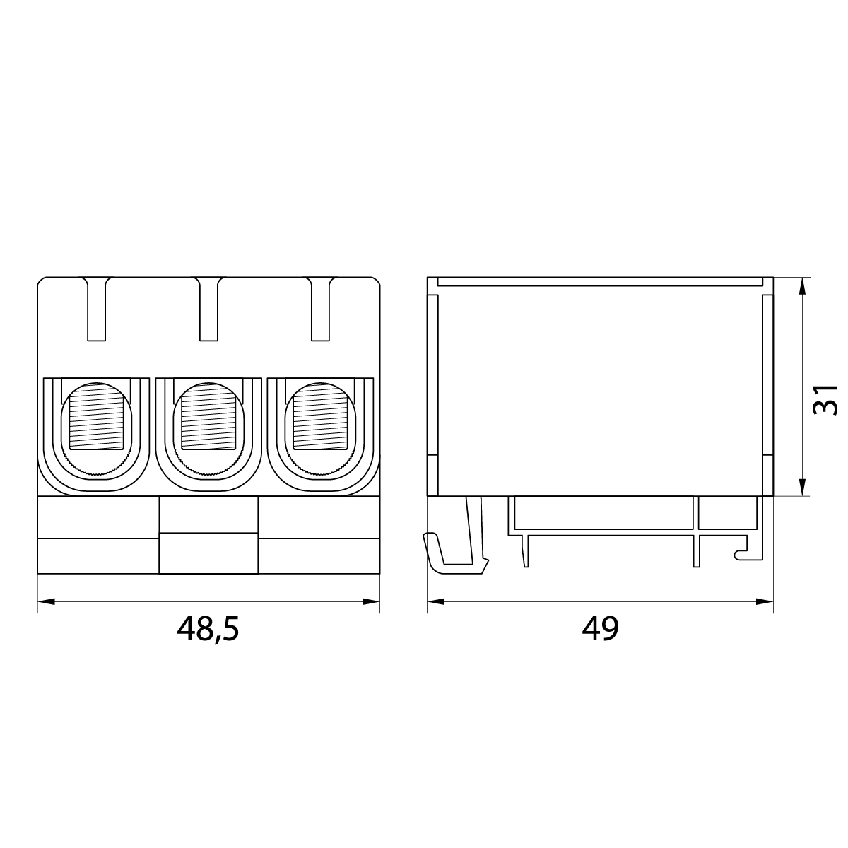 Connector WLZ35/3x50/s, color: gray, TH35 Connector WLZ35/3x50/s, color: gray, TH35,elektro-plast