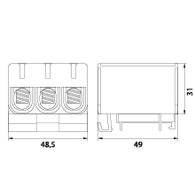 Connector WLZ35/3x50/z, color: yellow-green, TH35