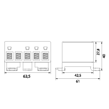 Connector WLZ35/5x16/sssnz, color: 3x gray, blue, yellow-green, TH35