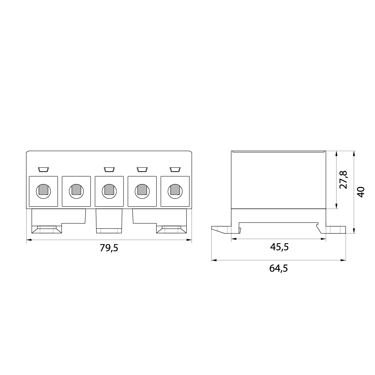 Connector WLZ35/5x35/sssnz, color: 3x gray, blue, yellow-green, TH35 Connector WLZ35/5x35/sssnz, color: 3x gray, blue, yellow-green, TH35,elektro-plast