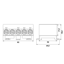 Connector WLZ35/5x50/sssnz, color: 3x gray, blue, yellow-green, TH35