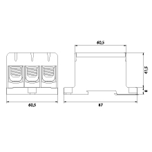 Connector WLZ35/3x95/s, color: gray, TH35