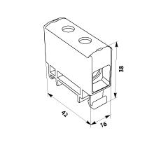 WLZ35P/35/s Connector Al/Cu. to TH35 rail, to flat surfaces, gray colour, Cu135A Al120A