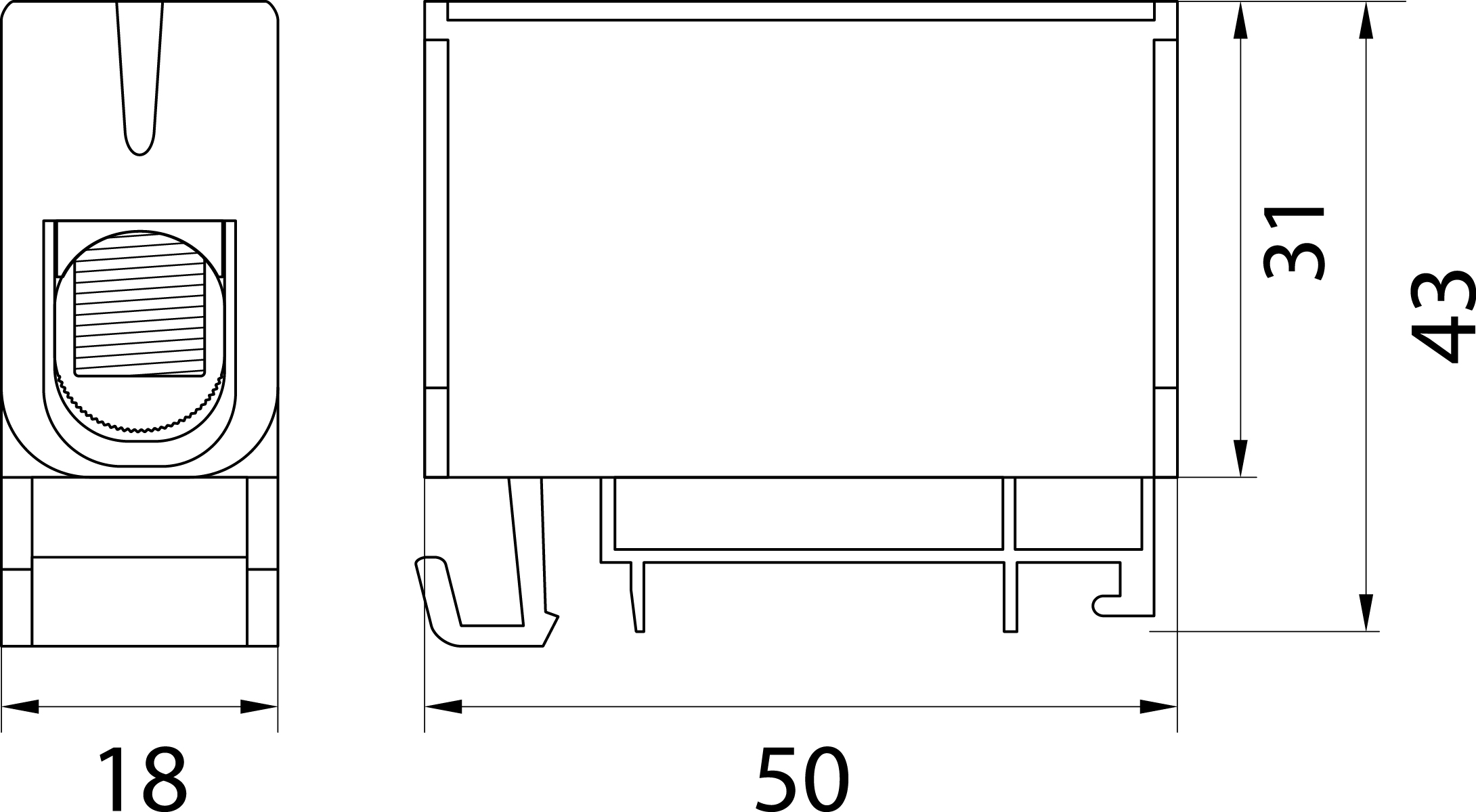 Connector WLZ35P/50/n, to TH 35 or flat surface, Cu 135A, Al 120A, color: blue Connector WLZ35P/50/n, to TH 35 or flat surface, Cu 135A, Al 120A, color: blue,elektro-plast