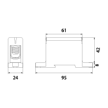 Connector WLZ35P/95/z, Al/Cu, to TH35, color: yellow-green, Cu245A Al220A