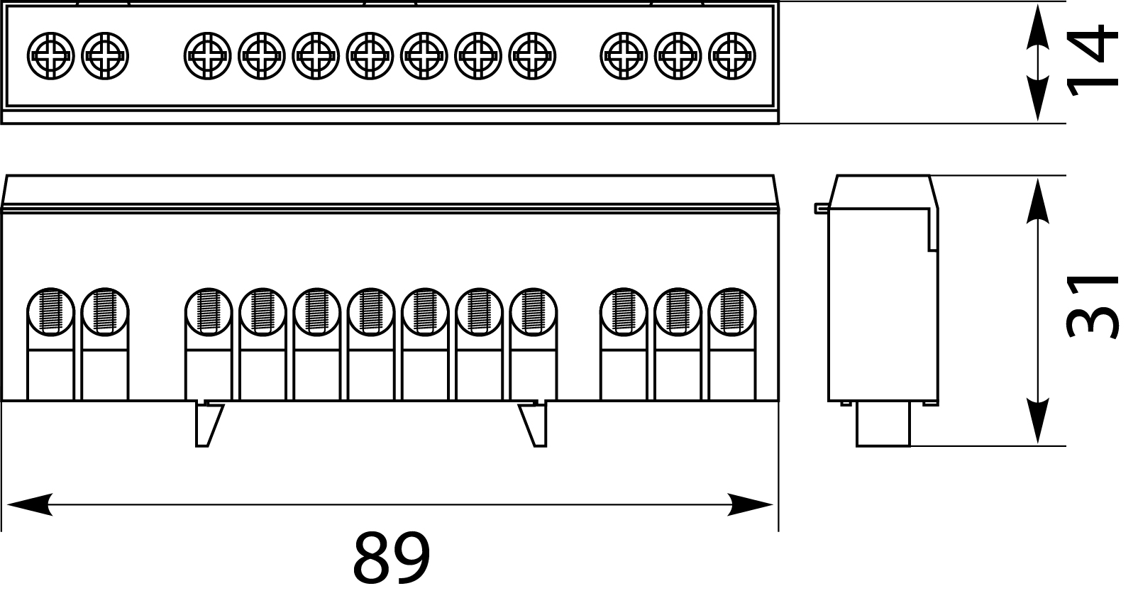 N and PE Terminal strip (insulated) - LZG-12P to TH 35 rails, colour: green N and PE Terminal strip (insulated) - LZG-12P to TH 35 rails, colour: green,elektro-plast