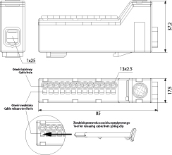 Threadless terminal block TLC14ZZ 1.5-2.5/25 63A 690V, color: green+yellow
