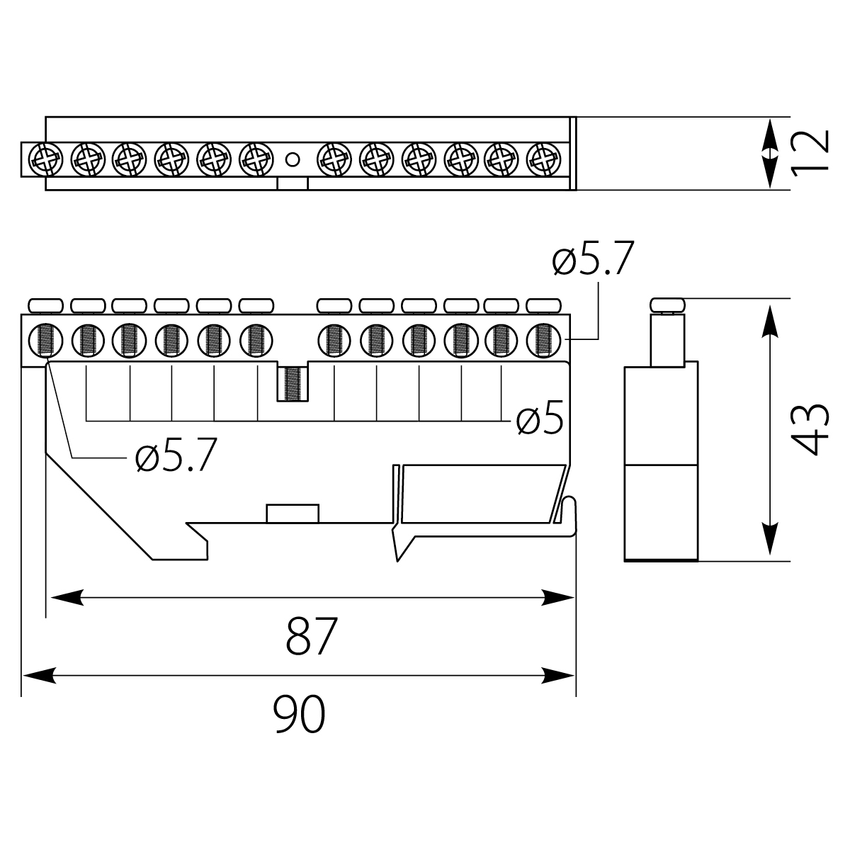 N and PE Terminal strip - LZGTH-12P to TH 35 rails, colour: green N and PE Terminal strip - LZGTH-12P to TH 35 rails, colour: green,elektro-plast