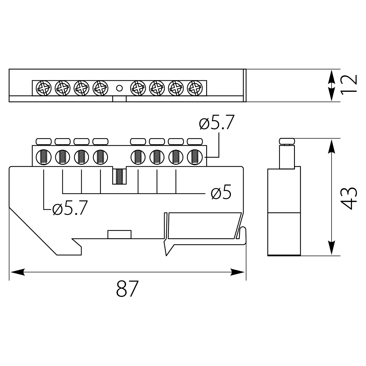 N and PE Terminal strip - LZGTH-8P to TH 35 rails, colour: green N and PE Terminal strip - LZGTH-8P to TH 35 rails, colour: green,elektro-plast
