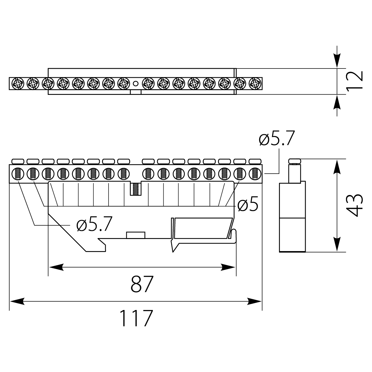 N and PE Terminal strip - LZBTH-16P to TH 35 rails, colour: blue N and PE Terminal strip - LZBTH-16P to TH 35 rails, colour: blue,elektro-plast