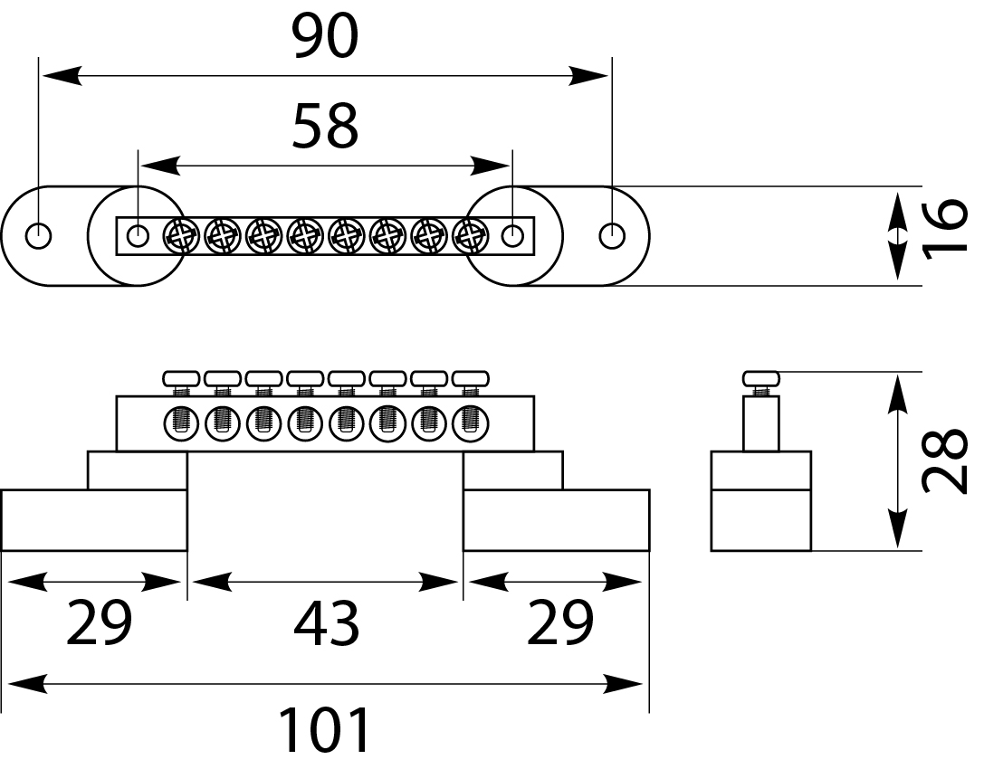N and PE Terminal strip LZPG-8P N and PE Terminal strip LZPG-8P,elektro-plast