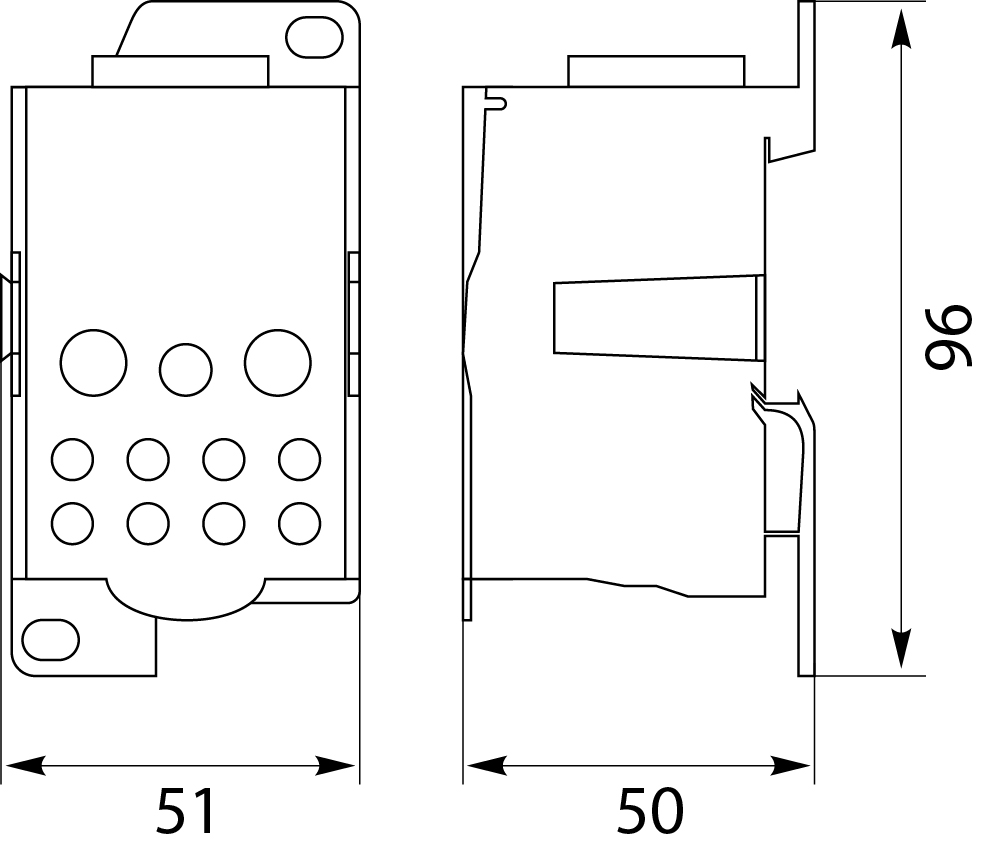 Blok Rozdzielczy UKK-250, na szynę TH35 lub do pow. płaskich, Al/Cu, 1x185mm, 2x35mm, 5x16mm, 4x10mm, 1000V AC/DC, 400A Blok Rozdzielczy UKK-250, na szynę TH35 lub do pow. płaskich, Al/Cu, 1x185mm, 2x35mm, 5x16mm, 4x10mm, 1000V AC/DC, 400A,elektro-plast