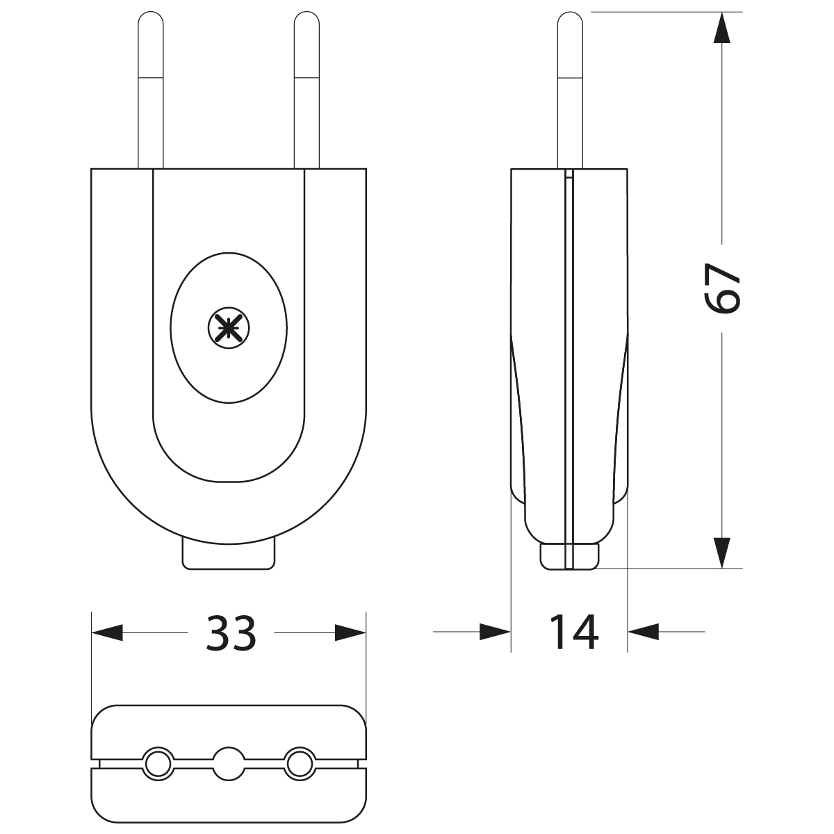 Flat plug black FWC Flat plug black FWC,elektro-plast