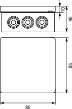 Installation Box VP-03 With terminals, Lid click-clack, IP55