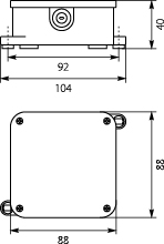 Installation Box VP-64 Without terminals, 4-screw Lid, IP44
