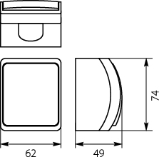 Single Push Button - Bell VW-5, screwless terminals, IP44