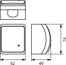 Universal/Two-Way Switch With Illumination VW-7L, without printed pictogram, screwless terminals, IP44