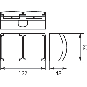 Double Socket (Schuko 2x2P+Z) VG-2S, with Schuko type earthing contact, screw type terminals, IP44