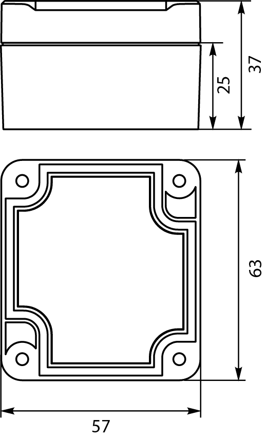 Hermetic Box PHP-117, with cast gasket, lid on screws, gray, IP67 Hermetic Box PHP-117, with cast gasket, lid on screws, gray, IP67,elektro-plast