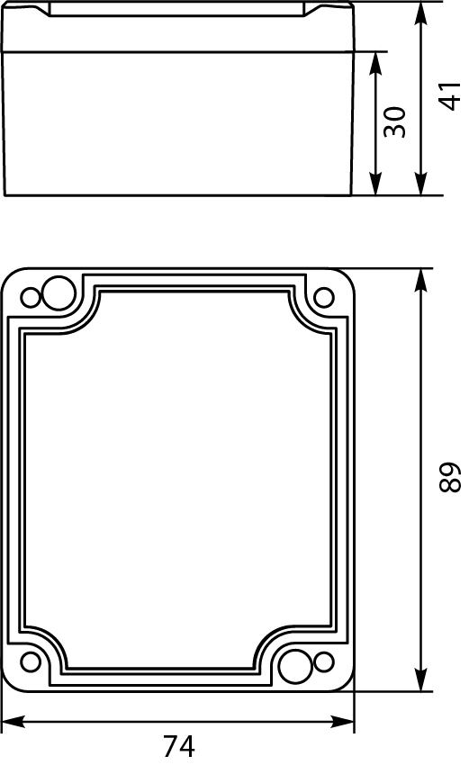 Hermetic Box PHP-54, with cast gasket, lid on screws, gray, IP67 Hermetic Box PHP-54, with cast gasket, lid on screws, gray, IP67,elektro-plast