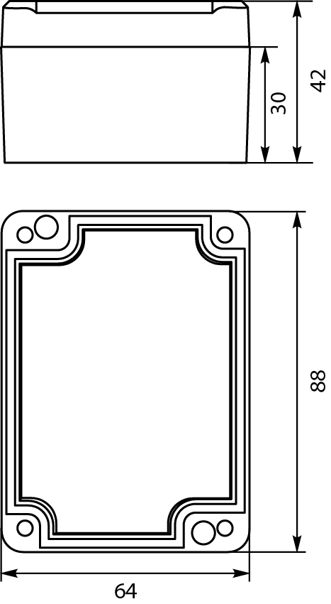 Hermetic Box PHP-56, with cast gasket, lid on screws, gray, IP67 Hermetic Box PHP-56, with cast gasket, lid on screws, gray, IP67,elektro-plast