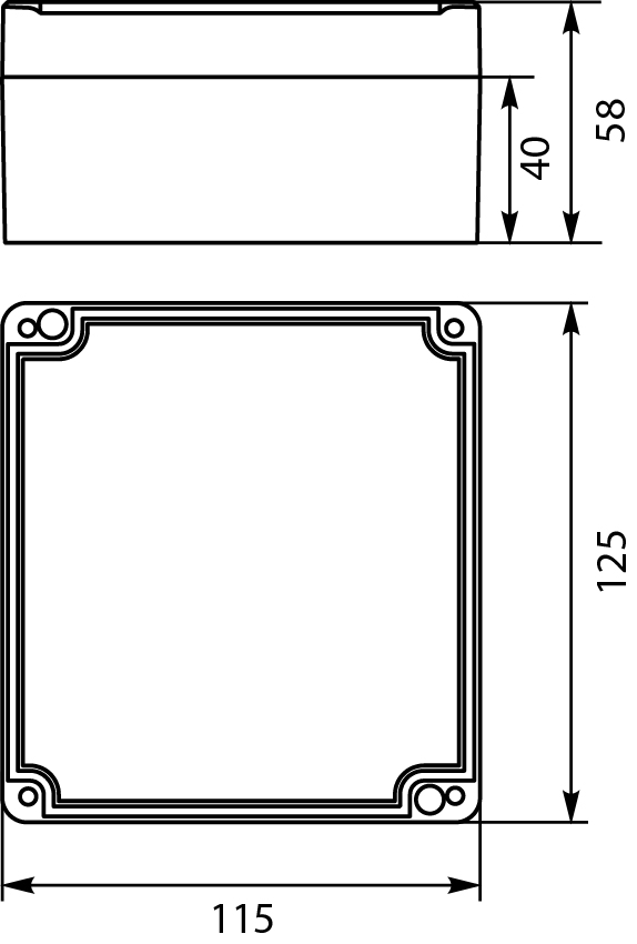 Hermetic Box PHP-59, with cast gasket, lid on screws, gray, IP67 Hermetic Box PHP-59, with cast gasket, lid on screws, gray, IP67,elektro-plast