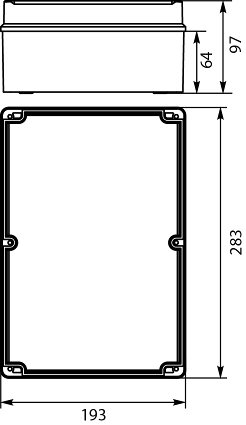Hermetic Box PHP-95, with cast gasket, lid on screws, gray, IP67 Hermetic Box PHP-95, with cast gasket, lid on screws, gray, IP67,elektro-plast