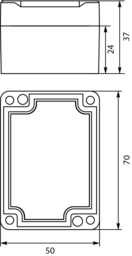 Hermetic Box PHP-96, with cast gasket, lid on screws, gray, IP67 Hermetic Box PHP-96, with cast gasket, lid on screws, gray, IP67,elektro-plast