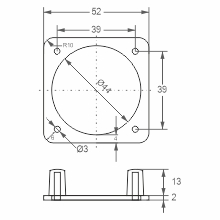 Wspornik montażowy do gniazd tablicowych 230V, kolor: czarny