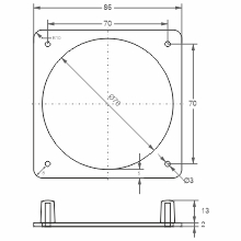 Wspornik montażowy do gniazd tablicowych 400V, kolor: czarny, 86cm x 86cm