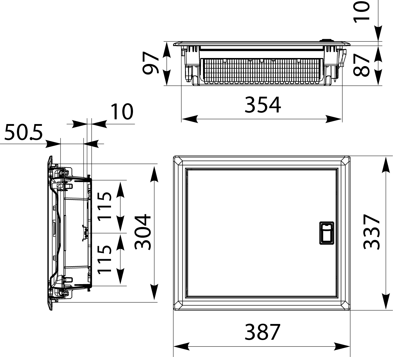 Flush Fit Distribution Board with metal doors RPDM 1x14, N+PE, IP40, 1000 VAC, 1500 VDC Flush Fit Distribution Board with metal doors RPDM 1x14, N+PE, IP40, 1000 VAC, 1500 VDC,elektro-plast