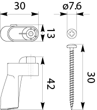 Mounting Element RPDMem 1-5 for Hollow Walls, set