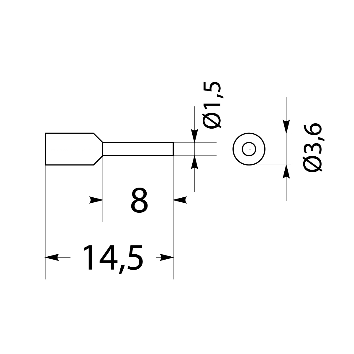 Insulated cable end terminal HI 0,75/8-zo, yellow, Al/Cu Insulated cable end terminal HI 0,75/8-zo, yellow, Al/Cu,elektro-plast