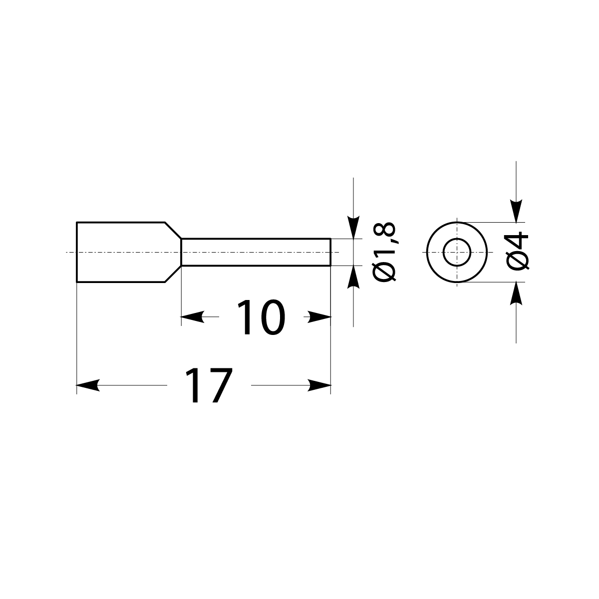 Insulated cable end terminal HI 1,0/10-zo, yellow, Al/Cu Insulated cable end terminal HI 1,0/10-zo, yellow, Al/Cu,elektro-plast
