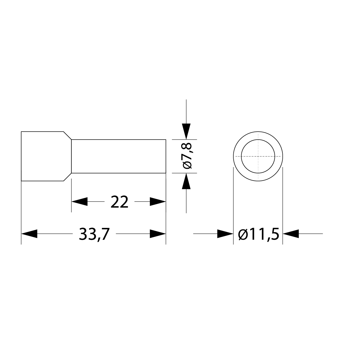Insulated cable end terminal HI 25,0/22-zo, yellow, Al/Cu Insulated cable end terminal HI 25,0/22-zo, yellow, Al/Cu,elektro-plast