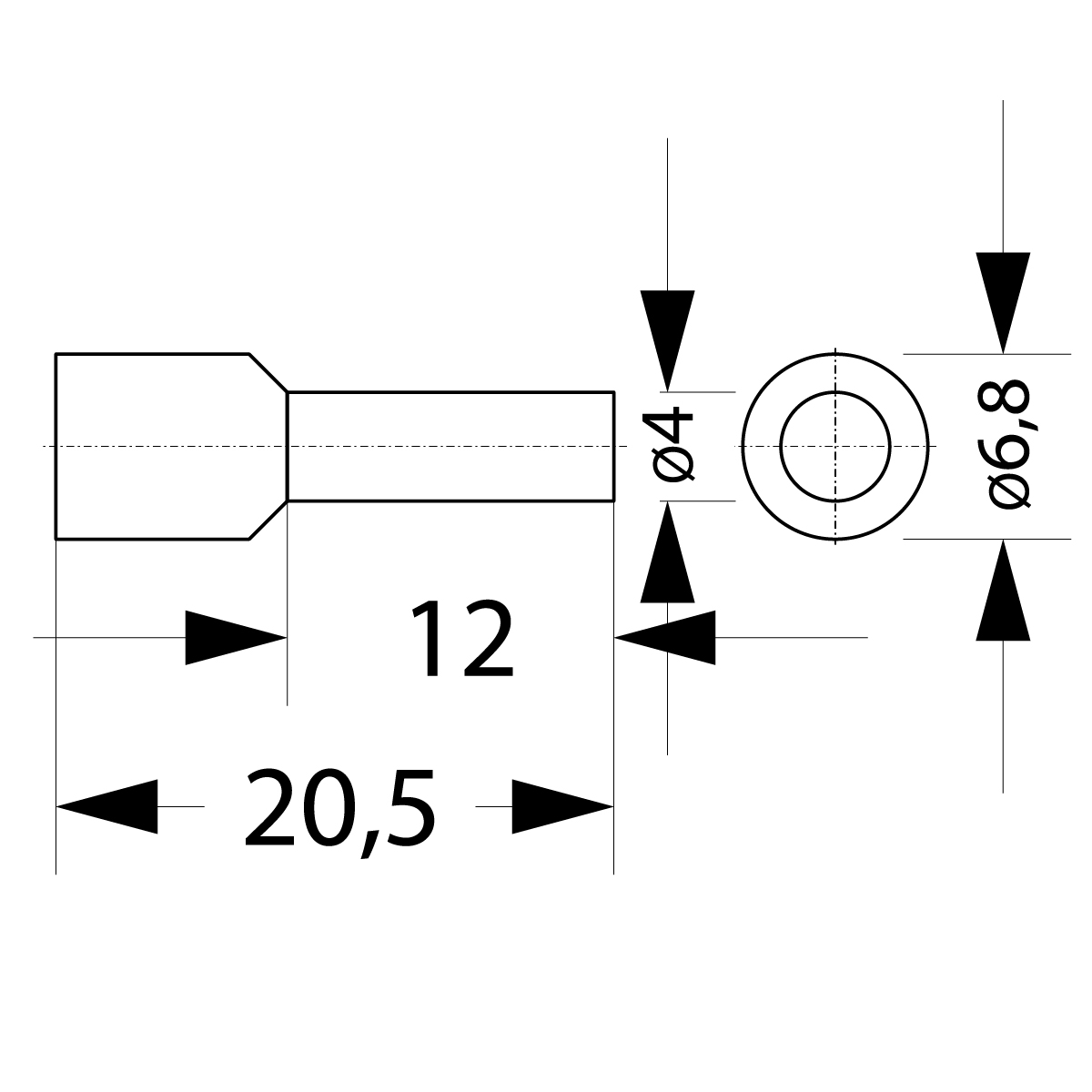 Insulated cable end terminal HI 6,0/12-ni, blue, Al/Cu Insulated cable end terminal HI 6,0/12-ni, blue, Al/Cu,elektro-plast