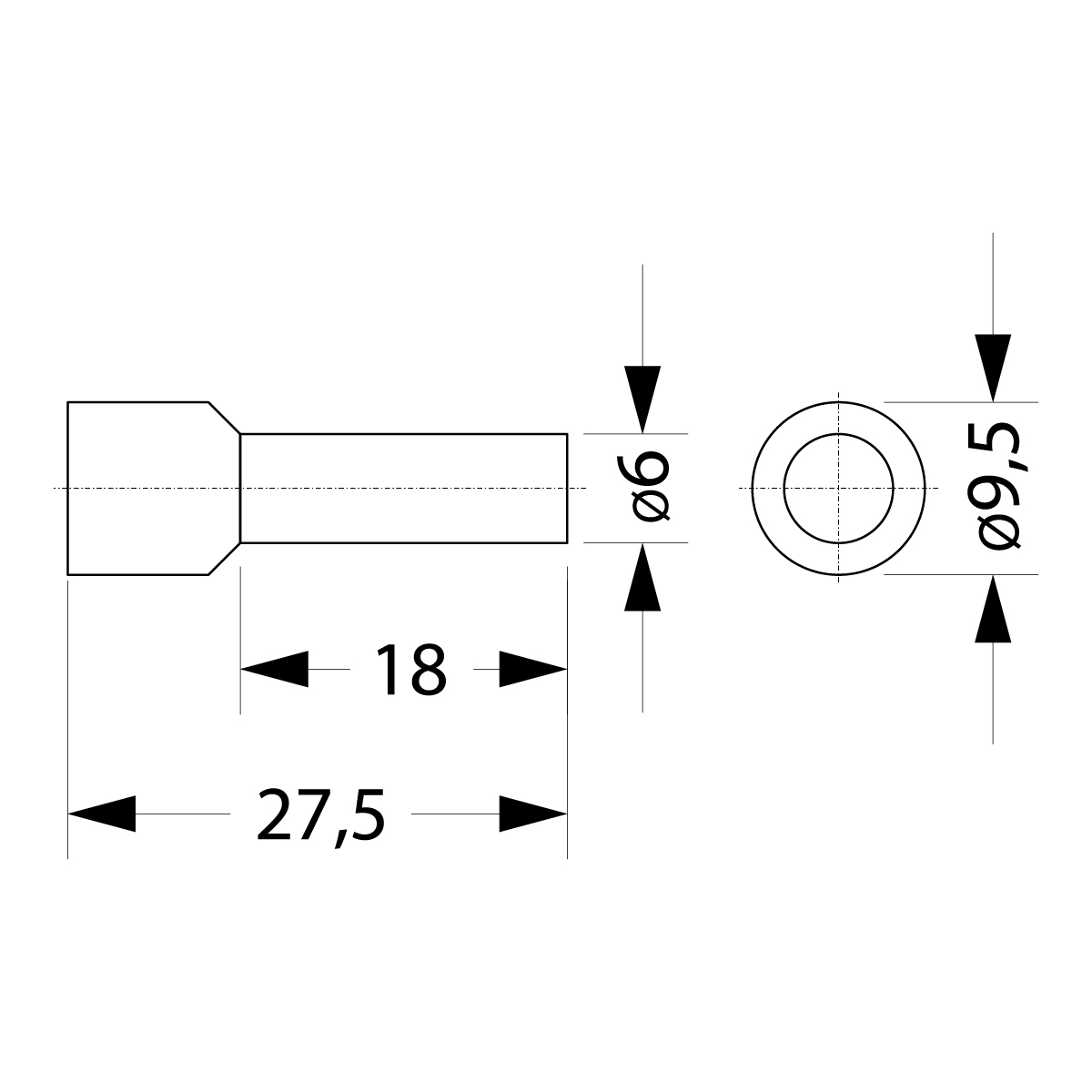 Insulated cable end terminal HI 16,0/18-cza, black, Al/Cu Insulated cable end terminal HI 16,0/18-cza, black, Al/Cu,elektro-plast