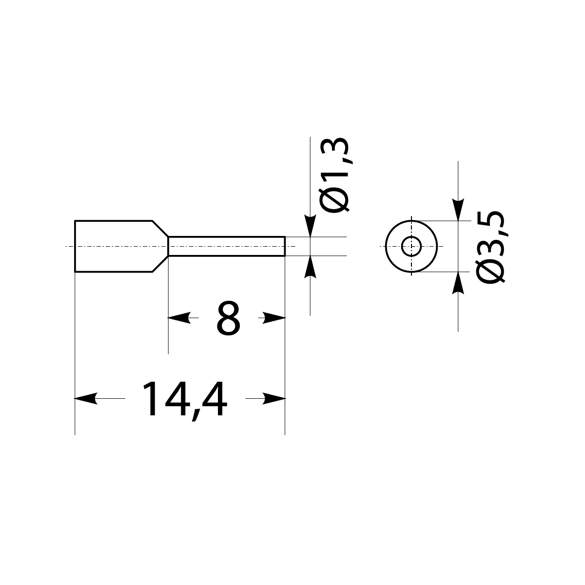 Insulated cable end terminal HI 0,5/8-cze, red, Al/Cu Insulated cable end terminal HI 0,5/8-cze, red, Al/Cu,elektro-plast