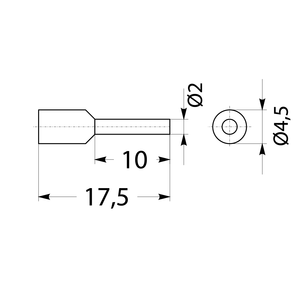 Insulated cable end terminal HI 1,5/10-bi, white, Al/Cu Insulated cable end terminal HI 1,5/10-bi, white, Al/Cu,elektro-plast