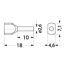 Insulated cable end terminal HI 2x1,5/10-cza, black, Al/Cu