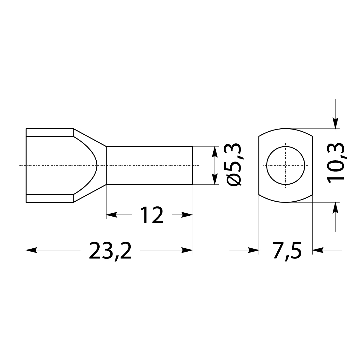 Insulated cable end terminal HI2x 6,0/12-cze, red, Al/Cu Insulated cable end terminal HI2x 6,0/12-cze, red, Al/Cu,elektro-plast