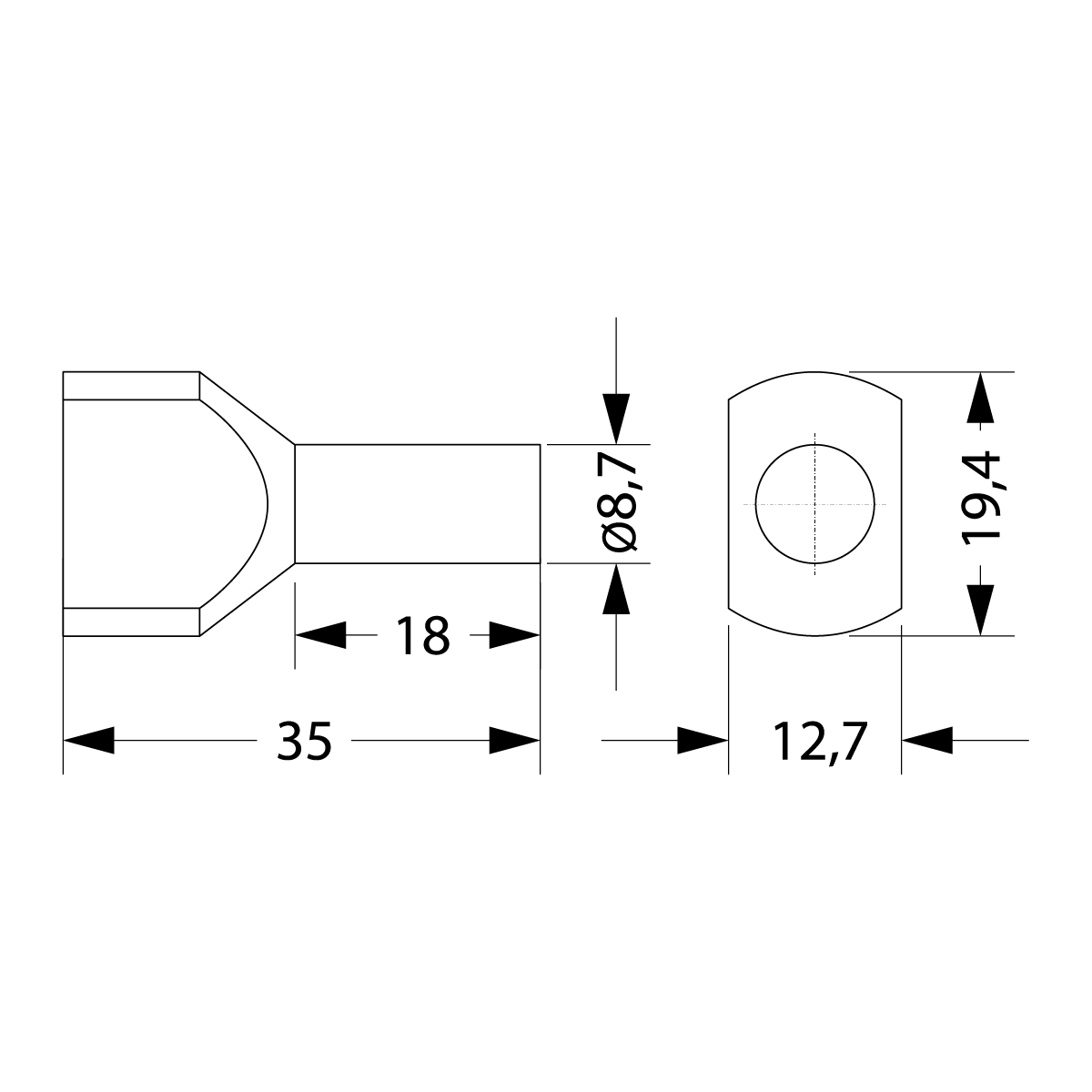 Insulated cable end terminal HI 2x16,0/18-cze, red, Al/Cu Insulated cable end terminal HI 2x16,0/18-cze, red, Al/Cu,elektro-plast