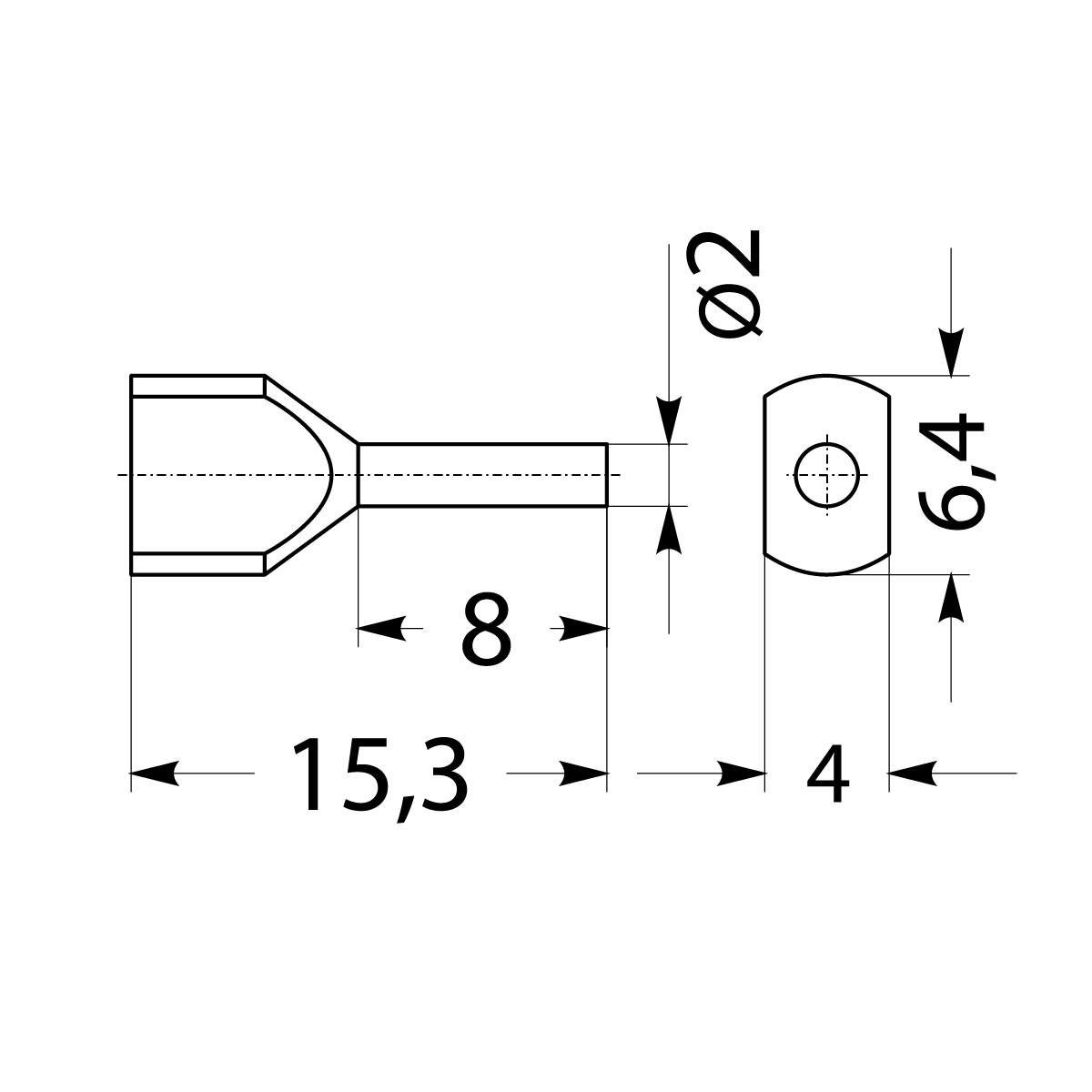 Insulated cable end terminal HI 2x0,75/8-bi, white, Al/Cu Insulated cable end terminal HI 2x0,75/8-bi, white, Al/Cu,elektro-plast