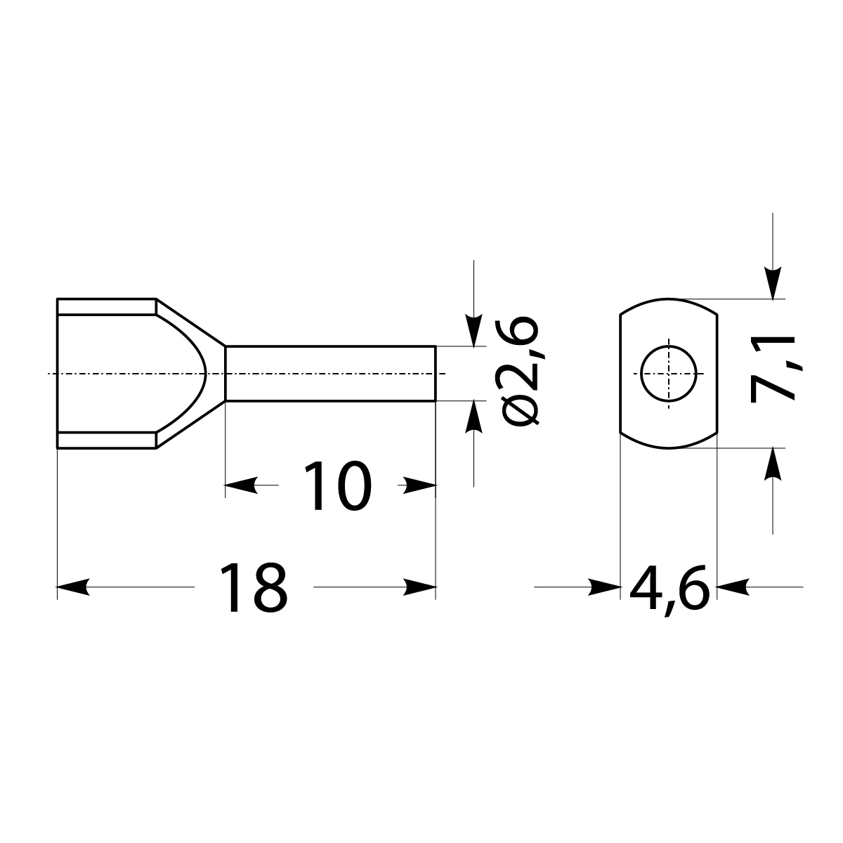 Insulated cable end terminal HI 2x1,5/10-bi, white, Al/Cu Insulated cable end terminal HI 2x1,5/10-bi, white, Al/Cu,elektro-plast