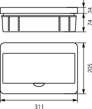 Flush distribution board RP-12  Fala  (N+PE) IP40