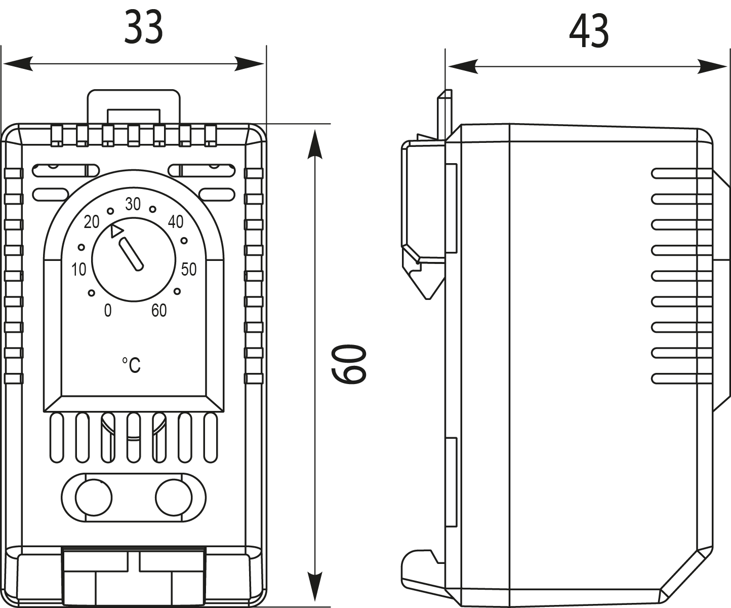 Termostat na grzanie - TBG zamykający (NC), NC 0 / + 60 °C, bimetaliczny, 120?250 V AC/DC, 10(1) A Termostat na grzanie - TBG zamykający (NC), NC 0 / + 60 °C, bimetaliczny, 120?250 V AC/DC, 10(1) A,elektro-plast
