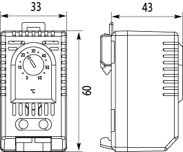 Termostat na chłodzenie TBZ6, otwierający (NO), na szynę TH35, biometaliczny, NO 0/+60 °C